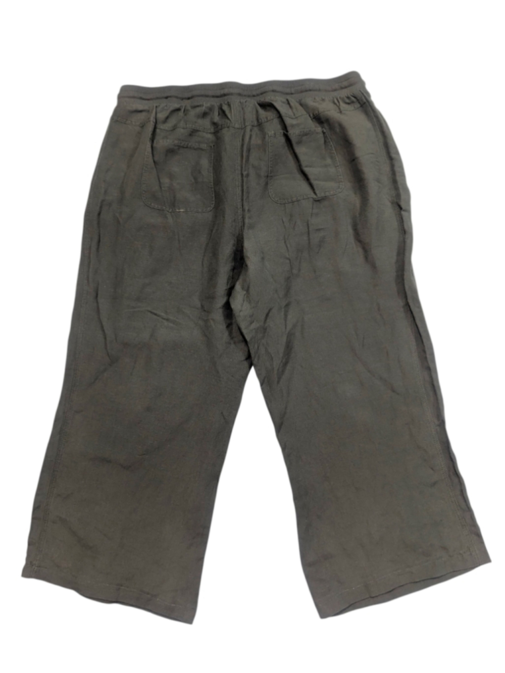 Lane Bryant Linen Cropped Pants Olive Size 22 24 - Picture 2 of 10